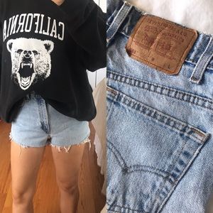 Vintage Levi’s 551 high-waisted denim shorts